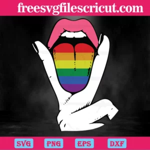 Lgbt Pride Lesbian Tongue, Svg Png Dxf Eps Digital Files