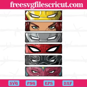 Marvel Avengers Super Hero Eyes, Svg File Formats