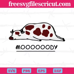 Moody Cow, Svg Png Dxf Eps Cricut