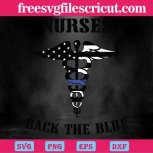 Nurses Back The Blue, Scalable Vector Graphics Invert