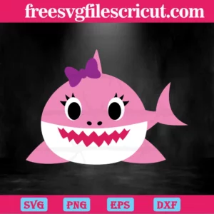 Pink Sister Shark, Svg Cut Files