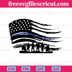 Police American Flag, Svg Png Dxf Eps Cricut