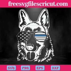 Police Dog Thin Blue Line Flag Sunglasses, Premium Svg Files