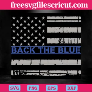 Police Flag Back The Blue Svg Invert
