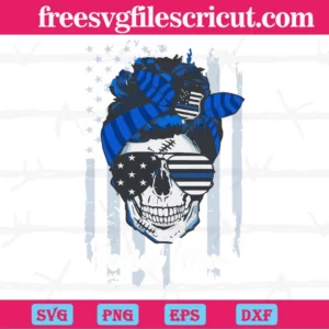 Police Mom Skull Back The Blue, The Best Digital Svg Designs For Cricut
