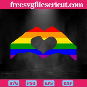 Pride Hearts Hand Lgbt, The Best Digital Svg Designs For Cricut Invert