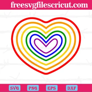 Pride Rainbow Heart Lgbt, Cutting File Svg