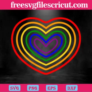 Pride Rainbow Heart Lgbt, Cutting File Svg Invert