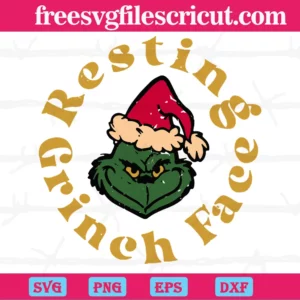 Resting Grinch Face, Cutting File Svg