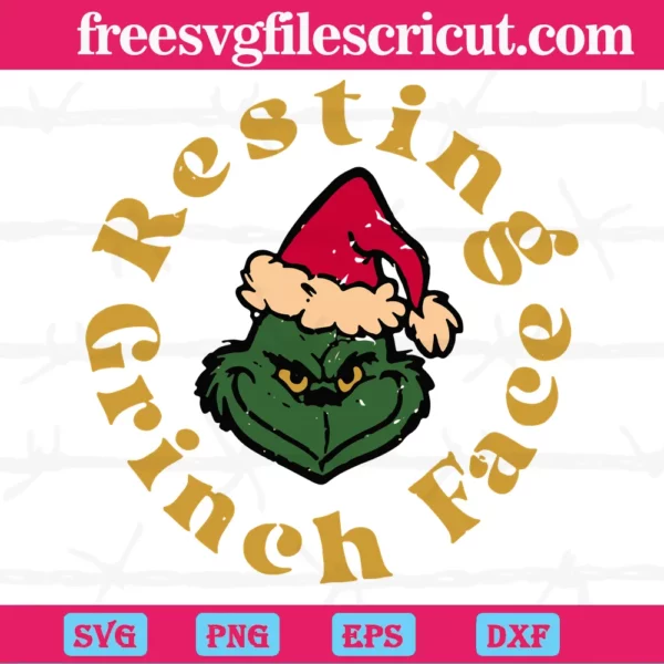 Resting Grinch Face, Cutting File Svg