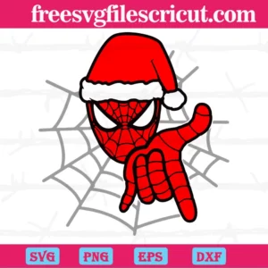 Spiderman Christmas With Santa Hat, Svg Png Dxf Eps Designs Download