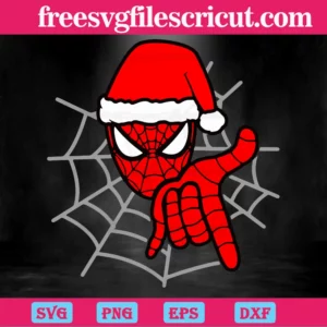 Spiderman Christmas With Santa Hat, Svg Png Dxf Eps Designs Download Invert