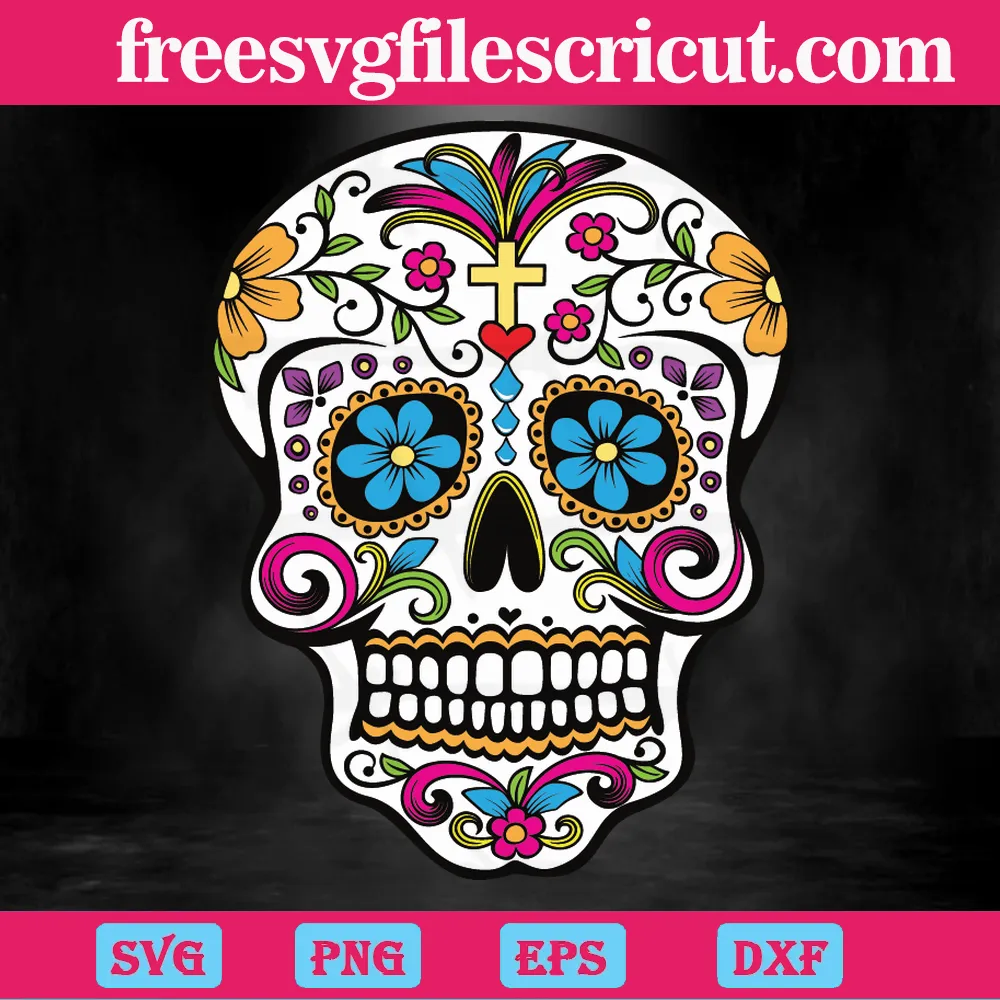 Sugar Skull, Svg Png Dxf Eps Digital Download - free svg files for