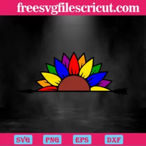 Sunflower Rainbow Lgbt, Svg Designs Invert