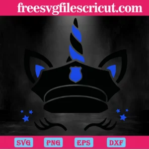 Unicorn Police, Svg Png Dxf Eps Cricut Files Invert