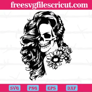 Woman Sugar Skull, Svg Png Dxf Eps Designs Download