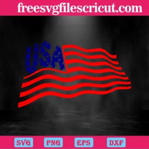 4Th Of July America Flag, Svg Files For Crafting And Diy Projects Invert