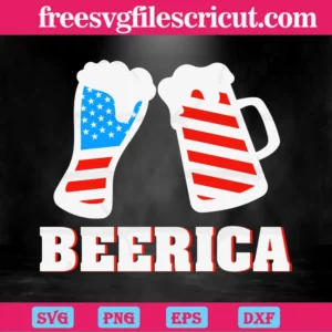 4Th Of July American Flag Beer, Svg Png Dxf Eps Digital Files