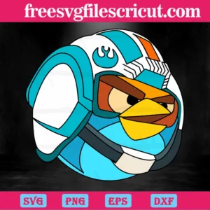 Angry Birds Star Wars Blue, Vector Files Invert