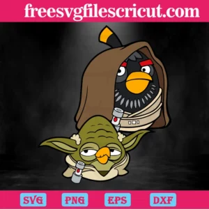 Angry Birds Star Wars Yoda And Boom, Svg Cut Files Invert