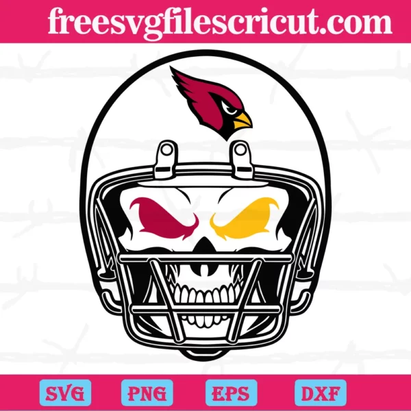 Arizona Cardinals Skull Helmet, Layered Svg Files