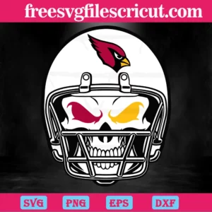Arizona Cardinals Skull Helmet, Layered Svg Files Invert