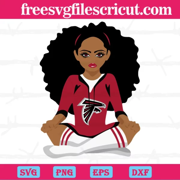 Atlanta Falcons Black Girl, Layered Svg Files