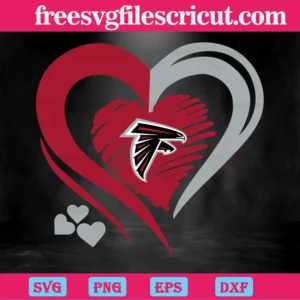 Atlanta Falcons Heart Logo, Laser Cut Svg Files Invert
