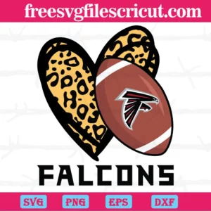 Atlanta Falcons Leopard Heart, High-Quality Svg Files