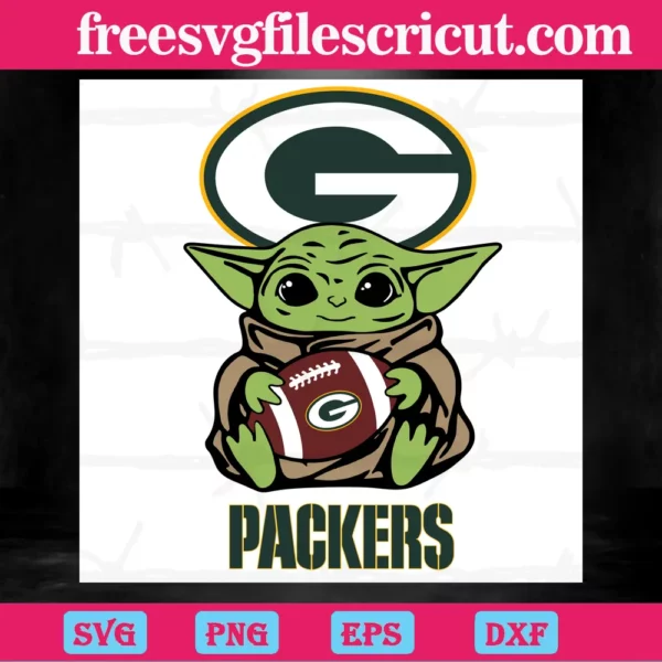 Baby Yoda Star Wars Green Bay Packers, Cuttable Svg Files