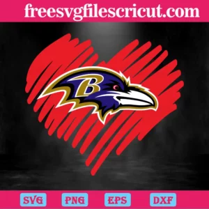 Baltimore Ravens Heart, Scalable Vector Graphics Invert