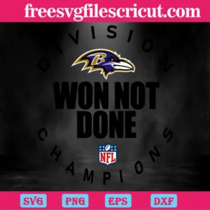 Baltimore Ravens Nfl Division Won Not Done Champion, Svg Icons Invert