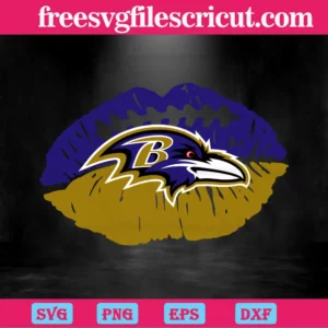 Baltimore Ravens Nfl Lips, Svg Files Invert