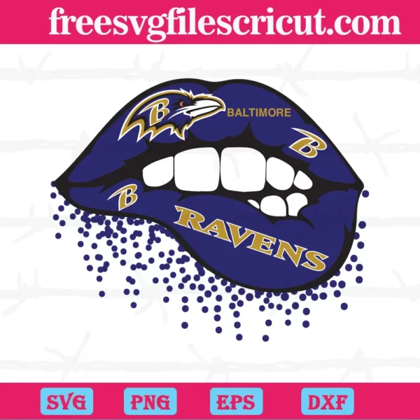 Baltimore Ravens Nfl Sexy Lips, Vector Illustrations