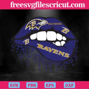 Baltimore Ravens Nfl Sexy Lips, Vector Illustrations Invert