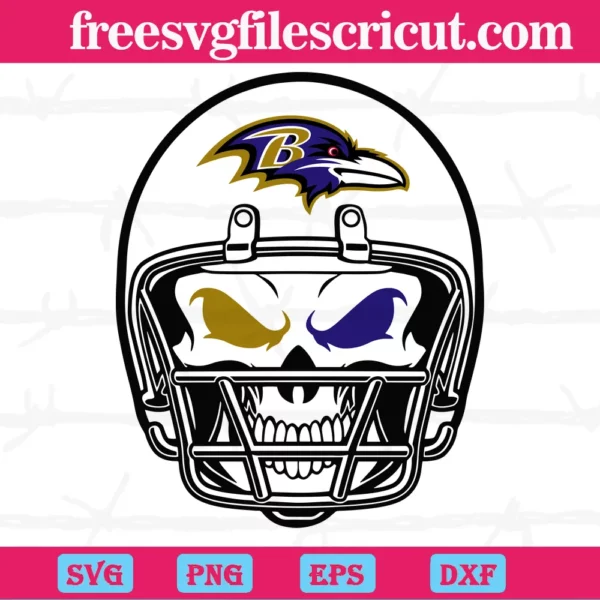 Baltimore Ravens Skull Helmet, Cutting File Svg