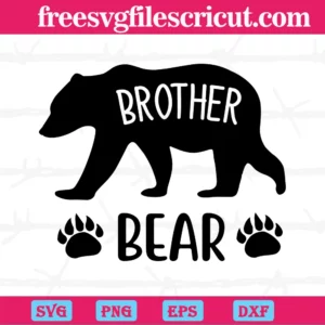 Black Brother Bear, Layered Svg Files