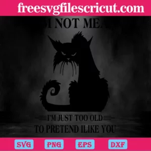 Black Cat I’M Not Mean I’M Just Too Old To Pretend I Like You, Digital Files Invert