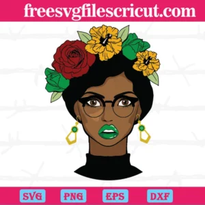 Black Girl Magic With Flower, Svg Png Dxf Eps Cricut Silhouette