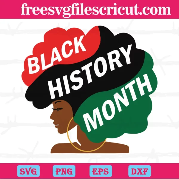 Black History Month Afro Woman, Svg Png Dxf Eps Designs Download