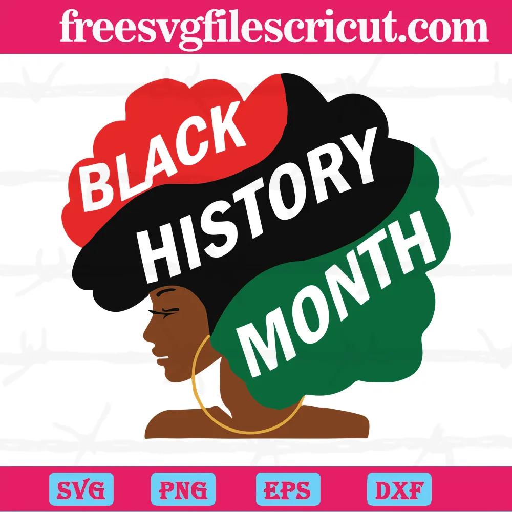 Black History Month Afro Woman, Svg Png Dxf Eps Designs Download - free ...