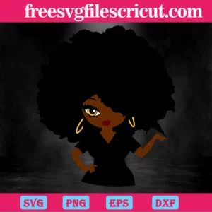 Black Woman Natural Hair, Svg Png Dxf Eps Cricut Files Invert