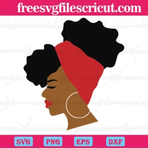 Black Woman With Headband, Svg Png Dxf Eps Digital Files