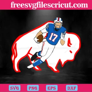 Buffalo Bills 17 Josh Allen Rugby Ball, Svg Png Dxf Eps Digital Files
