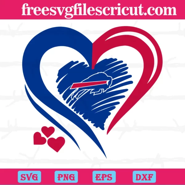 Buffalo Bills Heart Logo, Vector Files