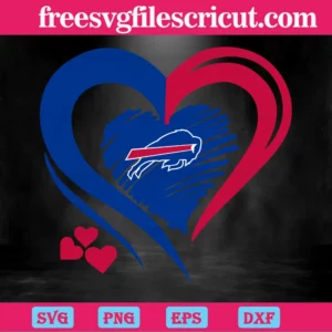 Buffalo Bills Heart Logo, Vector Files Invert