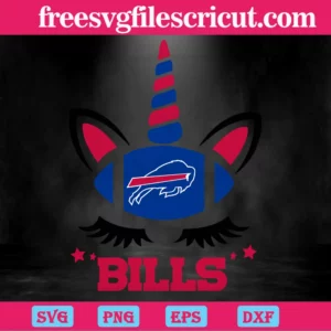 Buffalo Bills Unicorn, Laser Cut Svg Files Invert