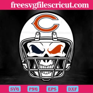 Chicago Bears Skull Helmet, Scalable Vector Graphics Invert