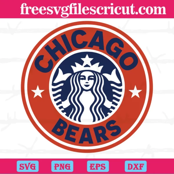 Chicago Bears Starbucks Logo, Svg Png Dxf Eps Cricut Silhouette