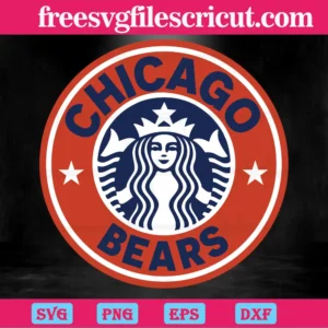 Chicago Bears Starbucks Logo, Svg Png Dxf Eps Cricut Silhouette Invert